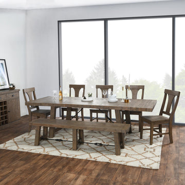 Tuscany Distressed Brown Dining Bench - Ornate Home