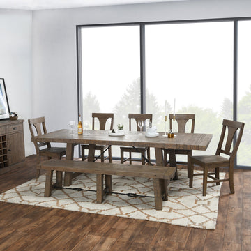 Tuscany Distressed Brown Extendable Dining Table - Ornate Home