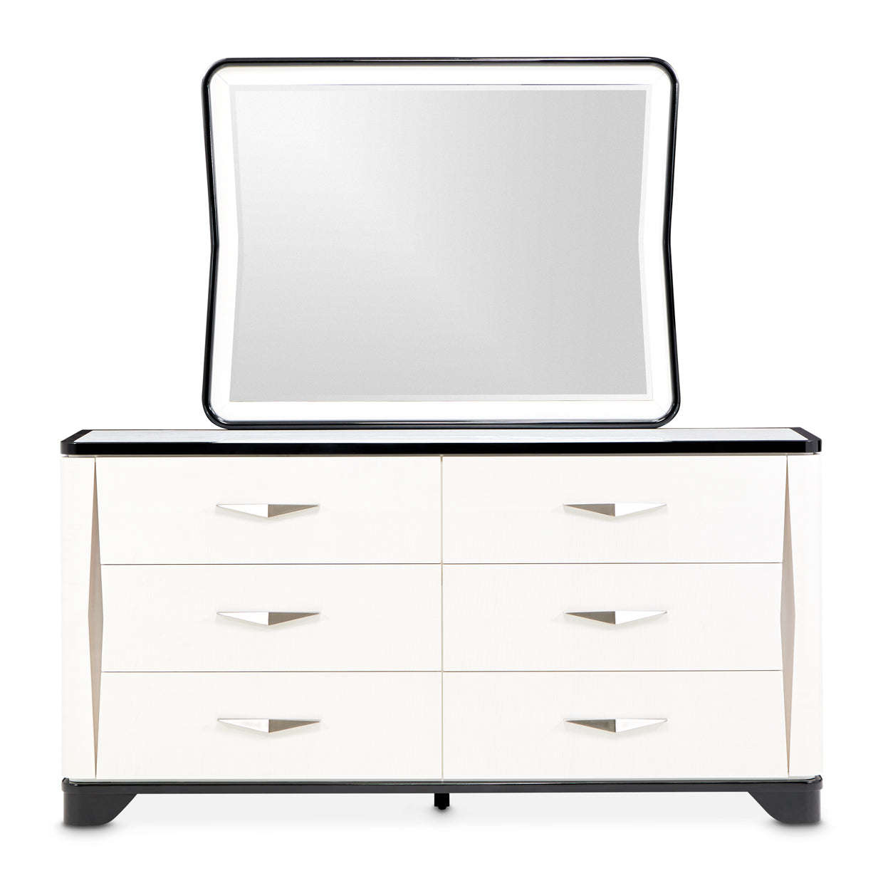 Tuxedo Black Dresser & Mirror - Ornate Home
