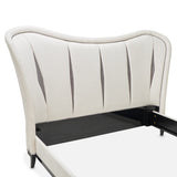 Tuxedo Black/Salt Eastern King Upholstered Bed - Ornate Home