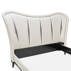 Tuxedo Black/Salt Eastern King Upholstered Bed - Ornate Home