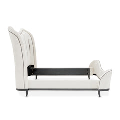 Tuxedo Black/Salt Eastern King Upholstered Bed - Ornate Home