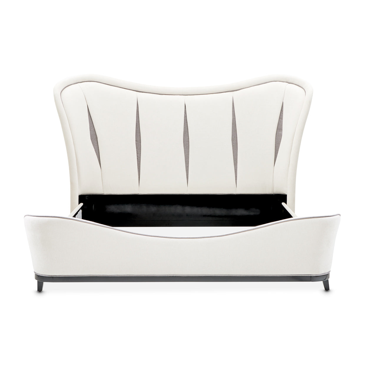 Tuxedo Black/Salt Eastern King Upholstered Bed - Ornate Home
