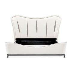 Tuxedo Black/Salt Eastern King Upholstered Bed - Ornate Home
