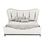 Tuxedo Black/Salt Eastern King Upholstered Bed - Ornate Home