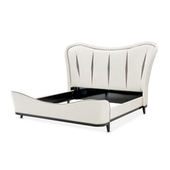 Tuxedo Black/Salt Eastern King Upholstered Bed - Ornate Home
