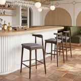 Tuzka Gray & Espresso Barstool (Set of 2) - Ornate Home