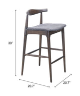 Tuzka Gray & Espresso Barstool (Set of 2) - Ornate Home