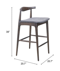 Tuzka Gray & Espresso Barstool (Set of 2) - Ornate Home
