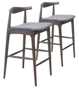 Tuzka Gray & Espresso Barstool (Set of 2) - Ornate Home
