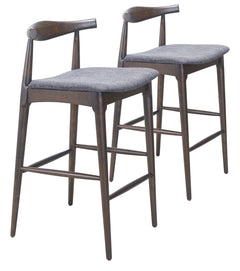 Tuzka Gray & Espresso Barstool (Set of 2) - Ornate Home