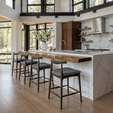 Tuzka Gray & Espresso Counter Stool (Set of 2) - Ornate Home