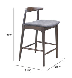 Tuzka Gray & Espresso Counter Stool (Set of 2) - Ornate Home
