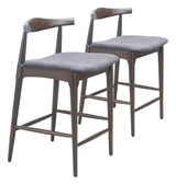 Tuzka Gray & Espresso Counter Stool (Set of 2) - Ornate Home
