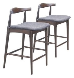 Tuzka Gray & Espresso Counter Stool (Set of 2) - Ornate Home