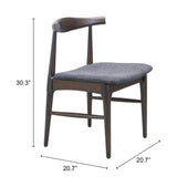 Tuzka Gray & Espresso Dining Chair (Set of 2) - Ornate Home