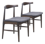 Tuzka Gray & Espresso Dining Chair (Set of 2) - Ornate Home