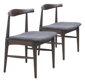 Tuzka Gray & Espresso Dining Chair (Set of 2) - Ornate Home