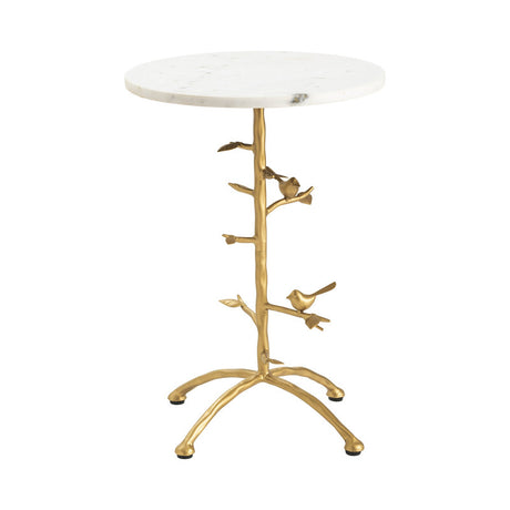 Tweety Bird White/Gold Accent Table - Ornate Home