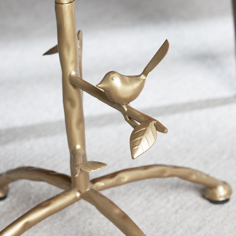 Tweety Bird White/Gold Accent Table - Ornate Home