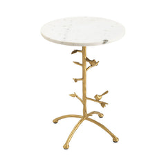 Tweety Bird White/Gold Accent Table - Ornate Home
