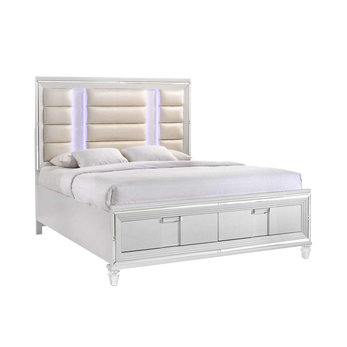 Twenty Nine White 4-Piece King Storage Bedroom Set - Ornate Home