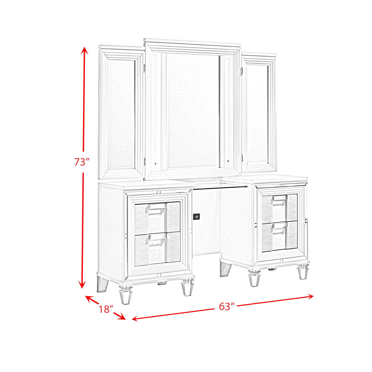 Twenty Nine White Vanity Set - Ornate Home