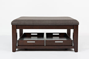 Twin Cities Dark Brown Ottoman Cocktail Table - Ornate Home