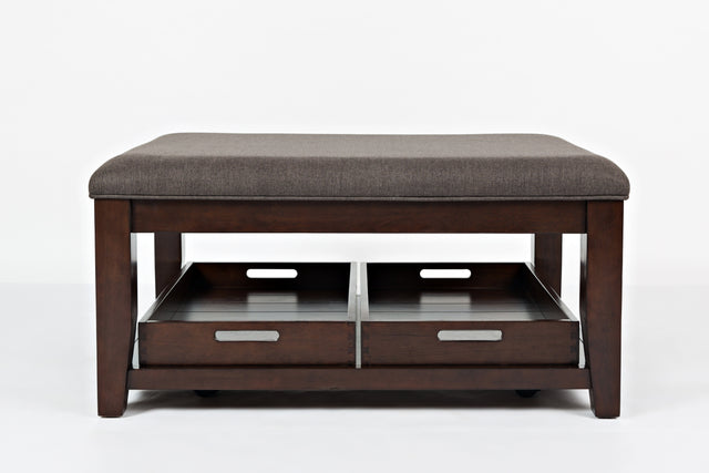 Twin Cities Dark Brown Ottoman Cocktail Table - Ornate Home