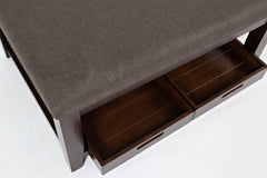 Twin Cities Dark Brown Ottoman Cocktail Table - Ornate Home