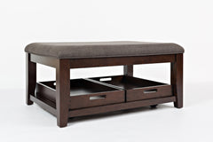 Twin Cities Dark Brown Ottoman Cocktail Table - Ornate Home