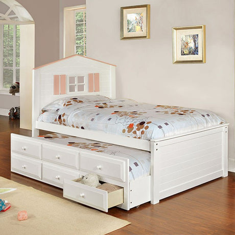 Twin Lakes White/Pink Captain Twin Bed - Ornate Home
