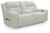 TwinBrooke Alloy-Dual Power Reclining Loveseat with Console - Ornate Home