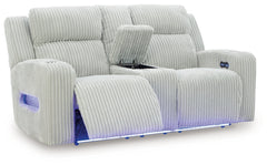TwinBrooke Alloy-Dual Power Reclining Loveseat with Console - Ornate Home