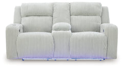 TwinBrooke Alloy-Dual Power Reclining Loveseat with Console - Ornate Home