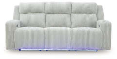 TwinBrooke Alloy-Dual Power Reclining Sofa - Ornate Home