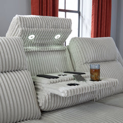 TwinBrooke Alloy-Dual Power Reclining Sofa - Ornate Home