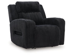 TwinBrooke Black-Dual Power Recliner - Ornate Home