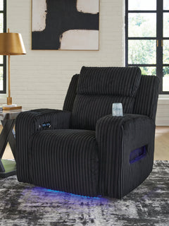 TwinBrooke Black-Dual Power Recliner - Ornate Home