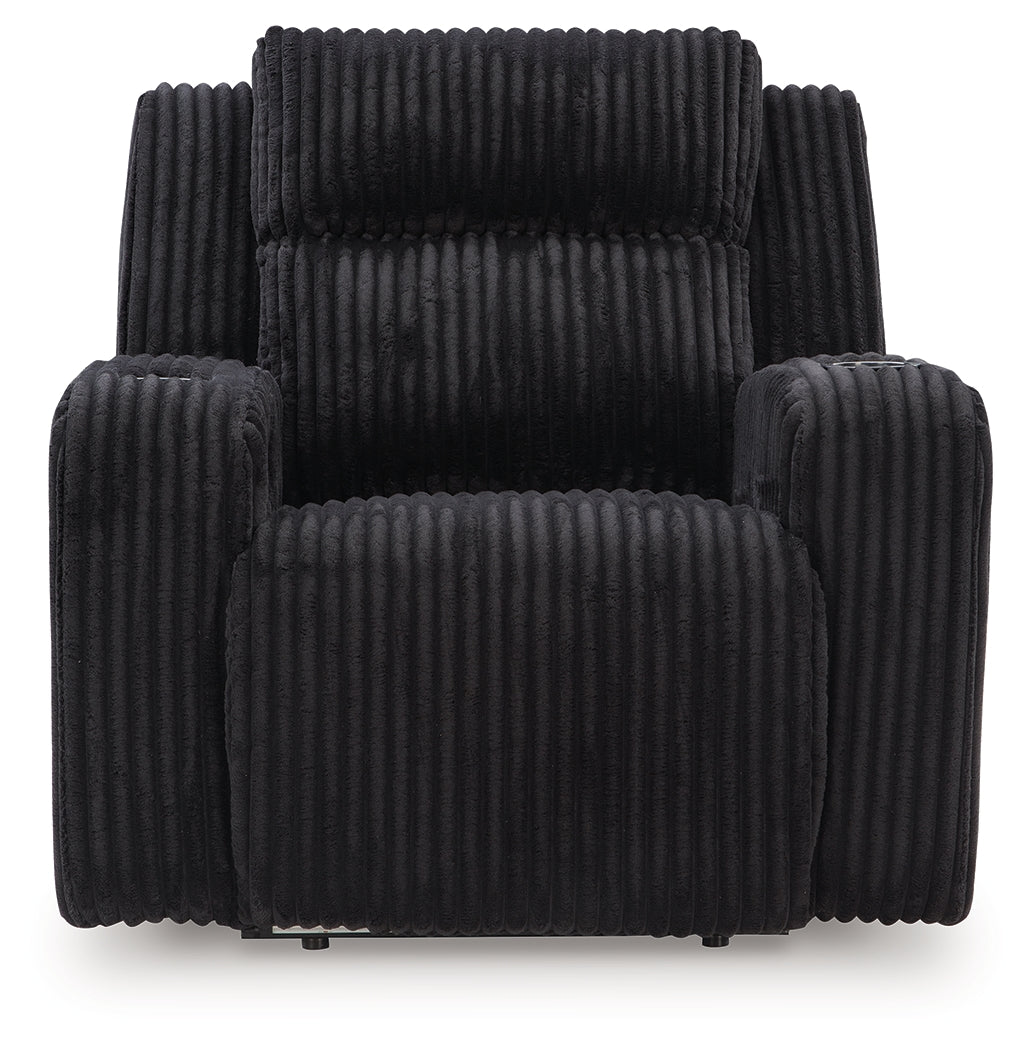 TwinBrooke Black-Dual Power Recliner - Ornate Home