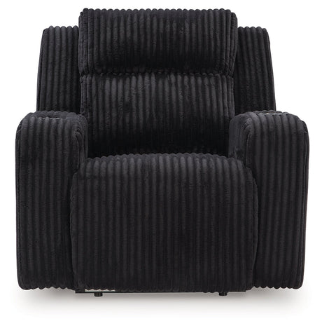 TwinBrooke Black-Dual Power Recliner - Ornate Home