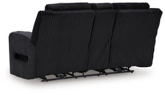 TwinBrooke Black-Dual Power Reclining Loveseat with Console - Ornate Home
