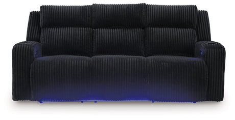 TwinBrooke Black-Dual Power Reclining Sofa - Ornate Home