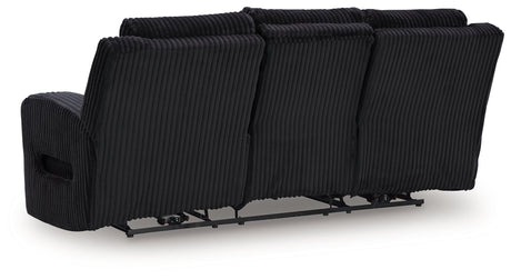 TwinBrooke Black-Dual Power Reclining Sofa - Ornate Home