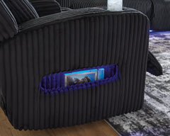 TwinBrooke Black-Dual Power Reclining Sofa - Ornate Home