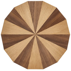 Twirl Oak/Walnut Two-Toned Wood Veneer Side Table - Ornate Home