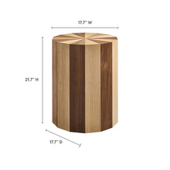 Twirl Oak/Walnut Two-Toned Wood Veneer Side Table - Ornate Home