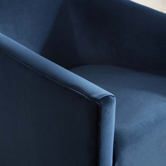 Twist Midnight Blue Accent Lounge Performance Velvet Swivel Chair - Ornate Home