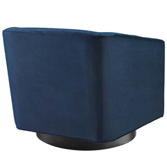 Twist Midnight Blue Performance Velvet Swivel Chair (Set of 2) - Ornate Home