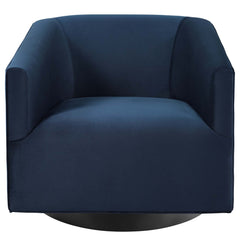 Twist Midnight Blue Performance Velvet Swivel Chair (Set of 2) - Ornate Home